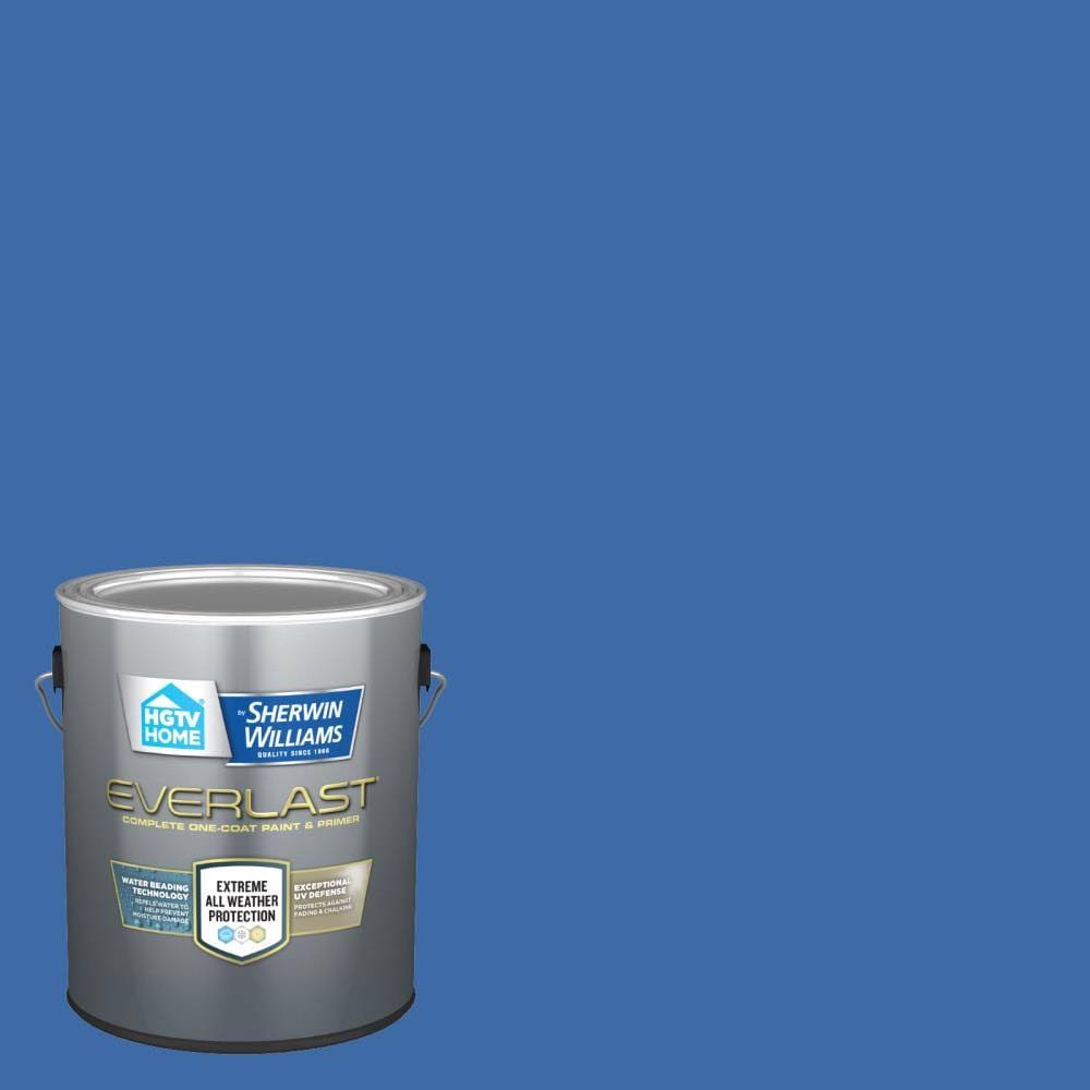 Vivid Blue Flat Exterior Paint 1-Gallon V637