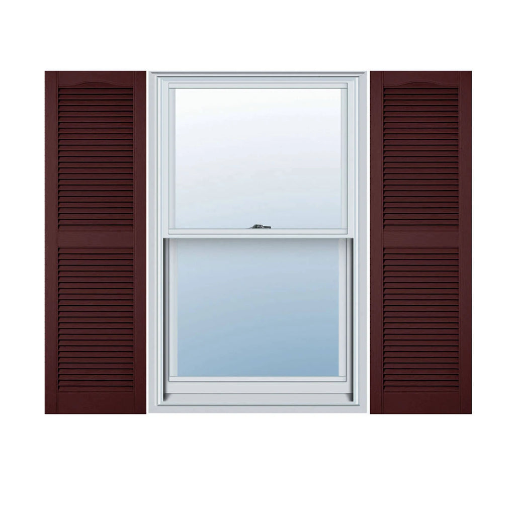 Vinyl Cathedral Top Open Louver Shutters E611