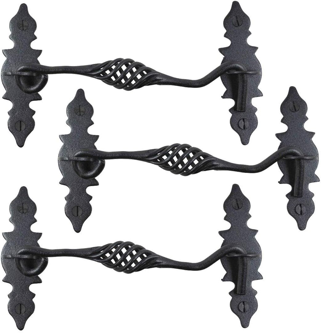Black Wrought Iron Cabin Hook Eye Latches 6.5 Long Pack of 6 Y589