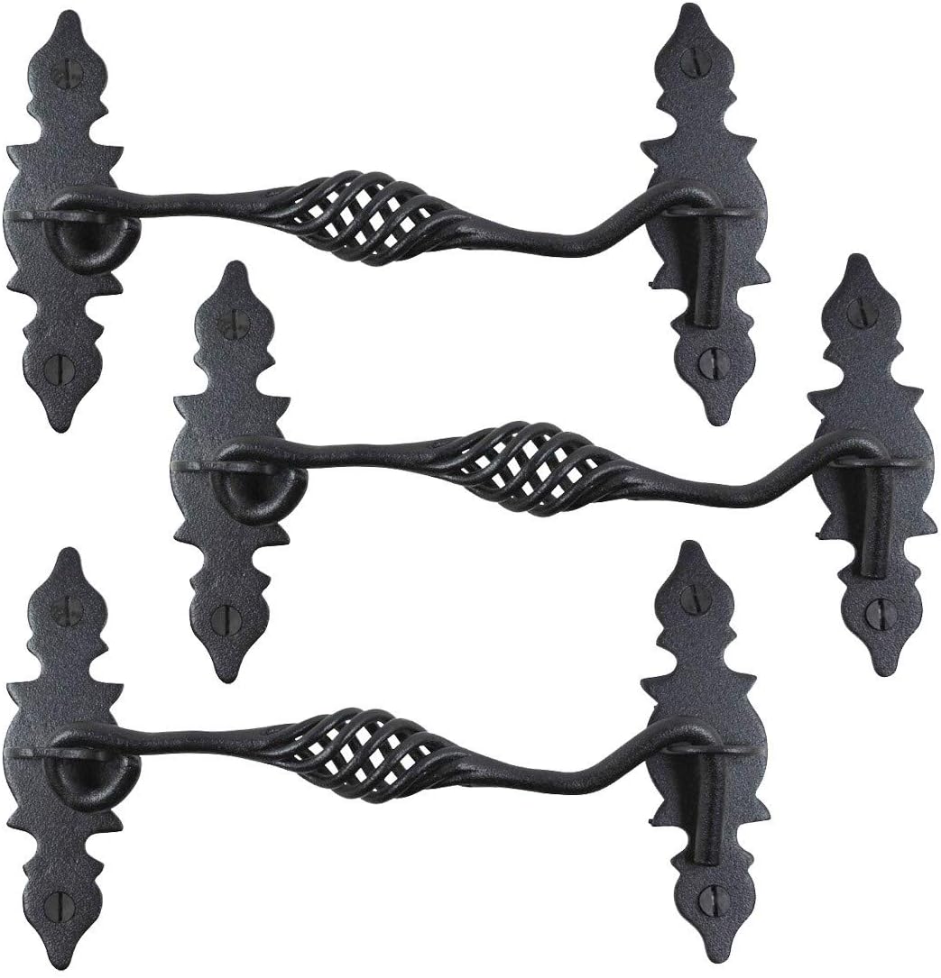 Black Wrought Iron Cabin Hook Eye Latches 6.5 Long Pack of 6 Y589