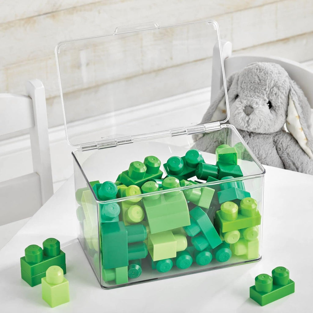 Clear 8 Pack Stackable Plastic Storage Bin with Lid F735264