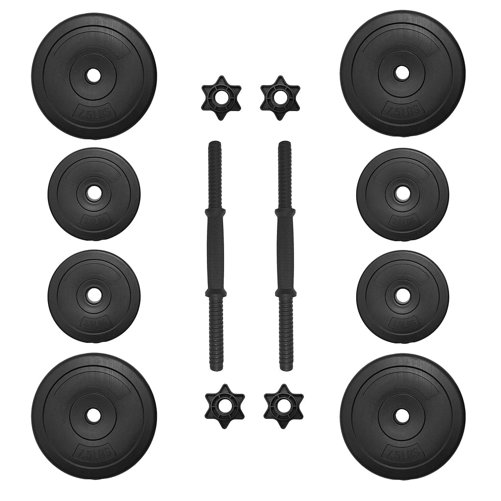 Black Adjustable Vinyl Dumbbell Set 40 Lbs L4541