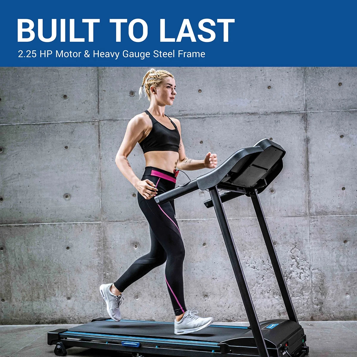 Folding Treadmill with Cushioned Deck and LCD Display U9407