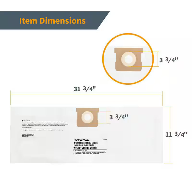 Shop Vacuum Bag 4PK R52540