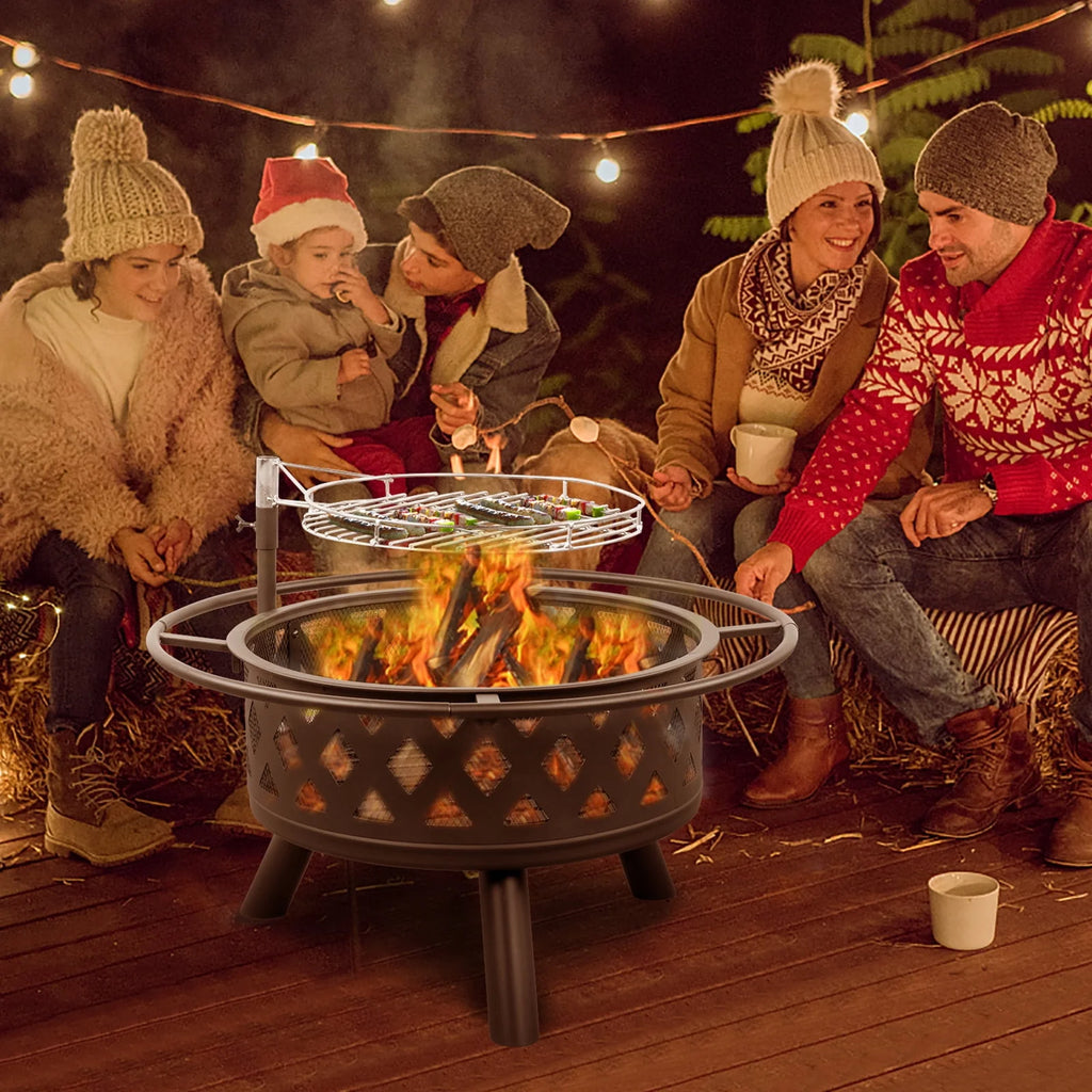 32 Wood Burning Square Fire Pit N78004