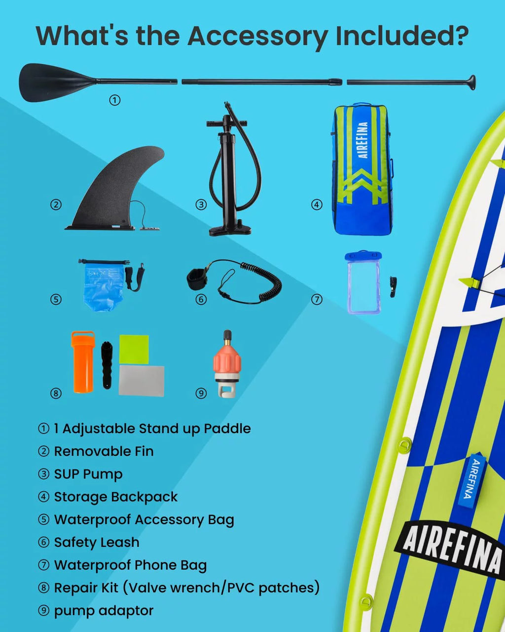 11' Inflatable Stand Up Paddle Board with Carrying Bag Q453339