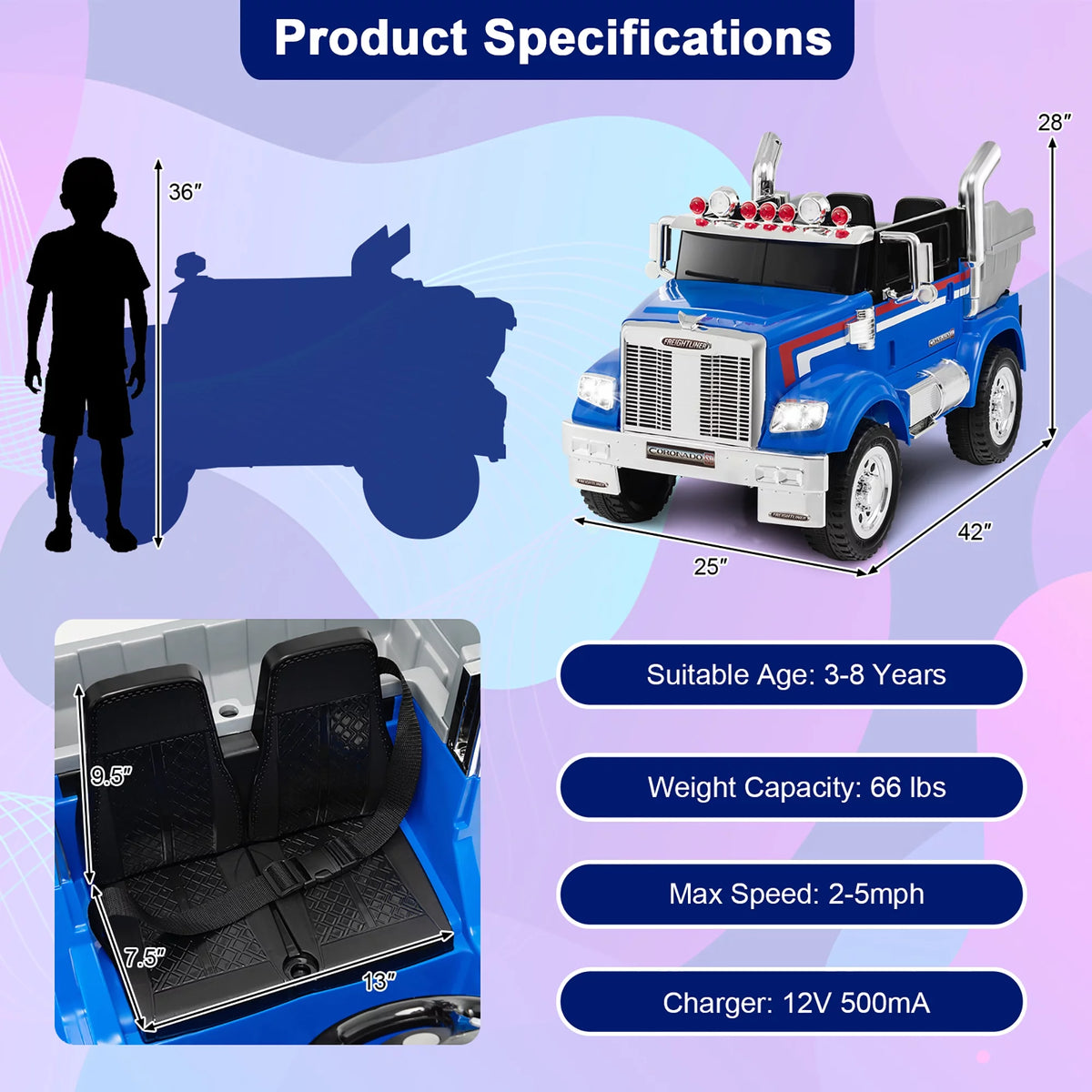 12V Kids Ride On Truck Car with Dump Box B52310