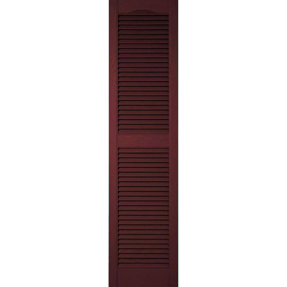 Vinyl Cathedral Top Open Louver Shutters E611