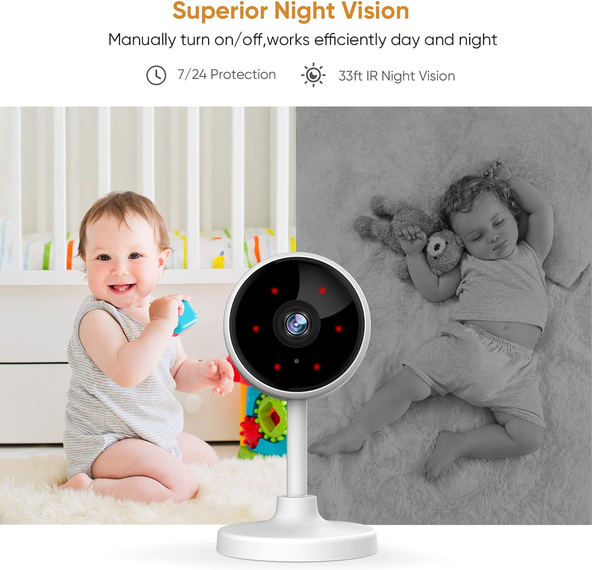 Indoor Security Camera 2 Pack 1080P WiFi Camera with Night Vision I244