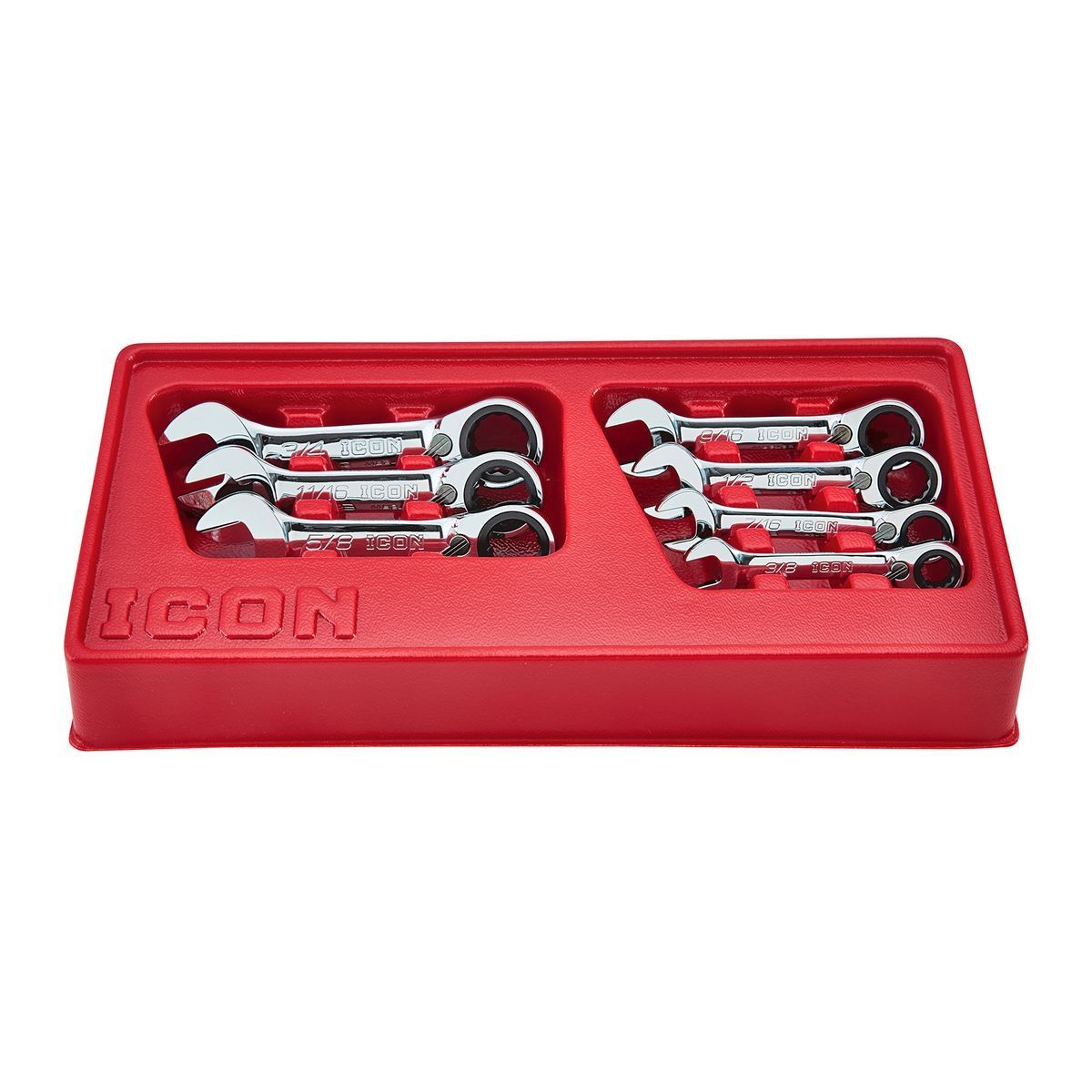 7 Piece SAE Ratcheting Combination Wrench Set V608