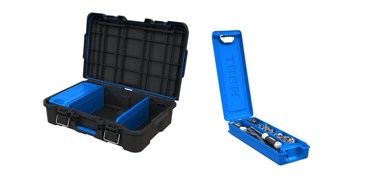 Stack System Tool Box with Small Blue Organizer & Dividers O9063
