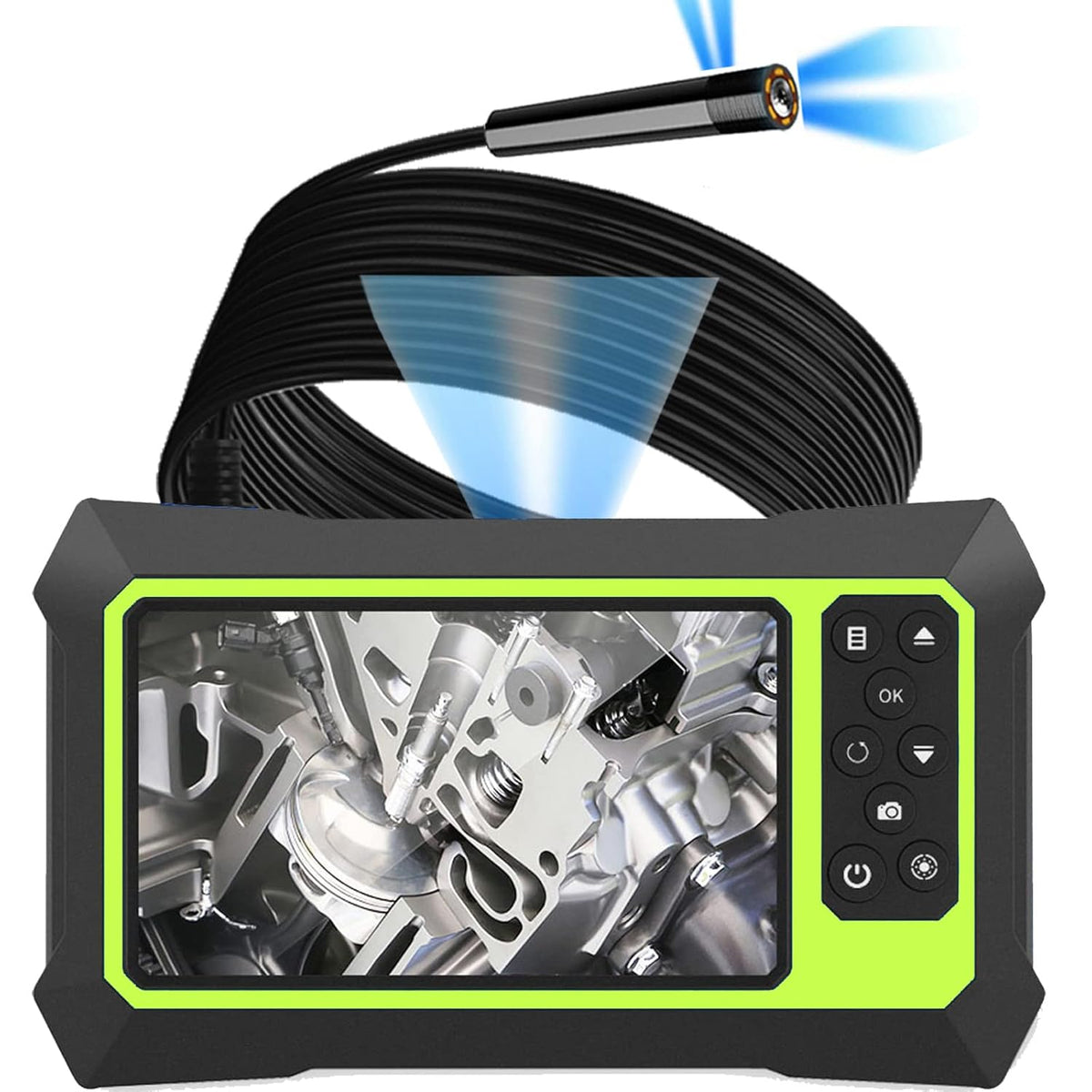 Endoscope Camera with Lights, 1080P HD Borescope Camera 4.3 Inch LCD Screen IP67 Waterproof, 3000mAh Battery, 32GB TF Card N5706