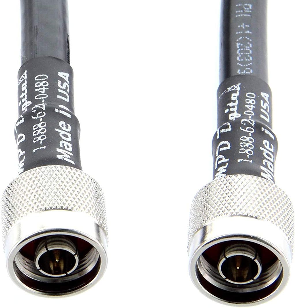 50 Ohm RF Coaxial Cable with N Male Connectors, 6 Feet N762009