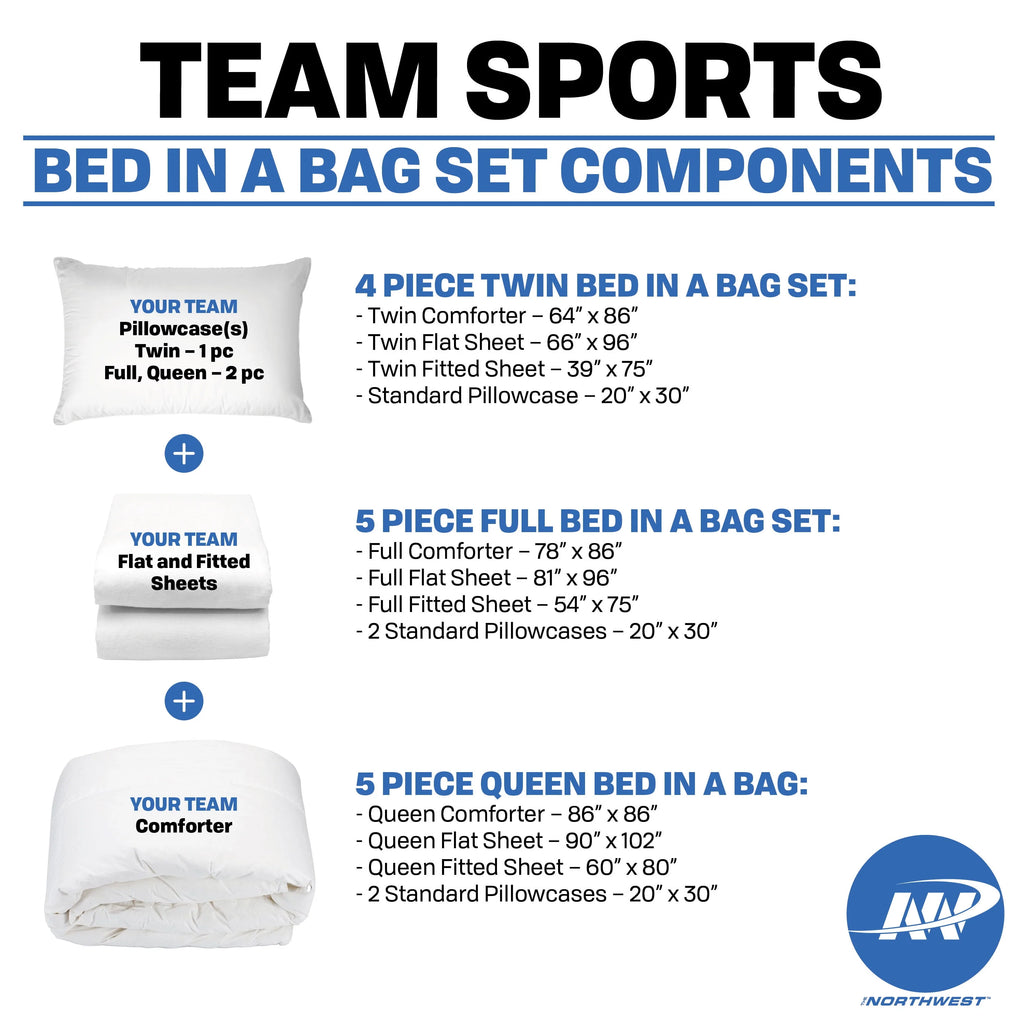 Queen Size 5 Piece Polyester Bed In Bag Set W940