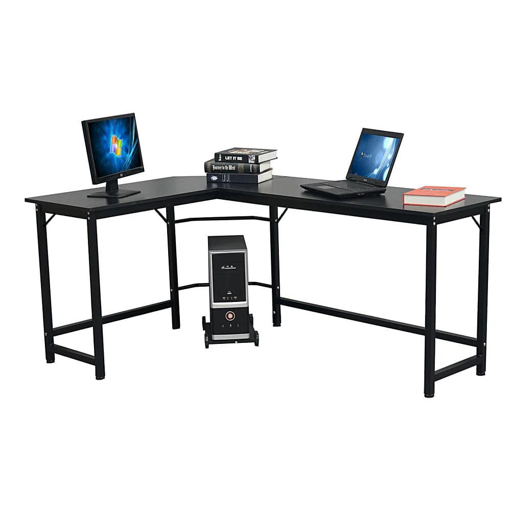 Black L-Shaped Computer Desk I48312