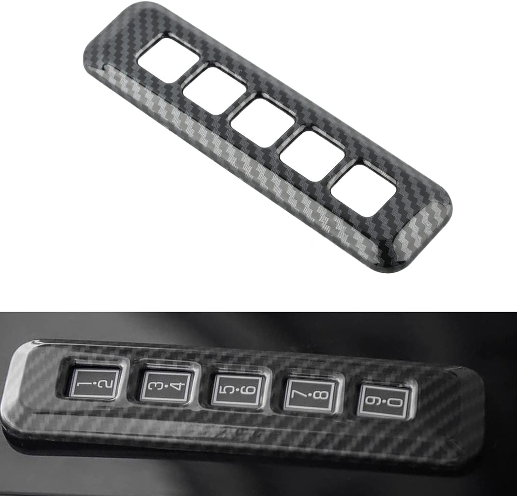 Carbon Fiber Pattern Door Lock Password Button Pillar Post Keypad Trim T524417