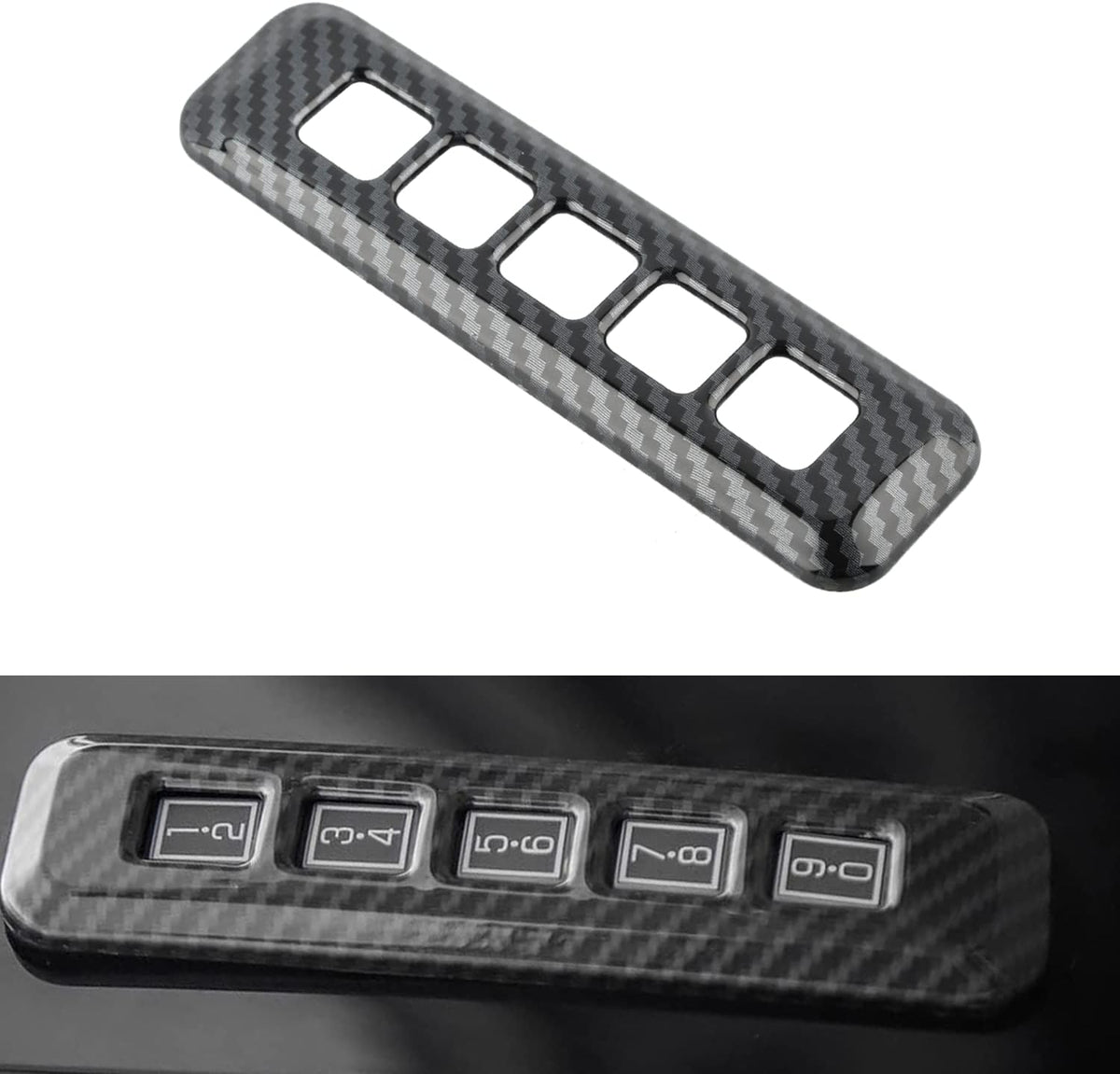 Carbon Fiber Pattern Door Lock Password Button Pillar Post Keypad Trim T524417