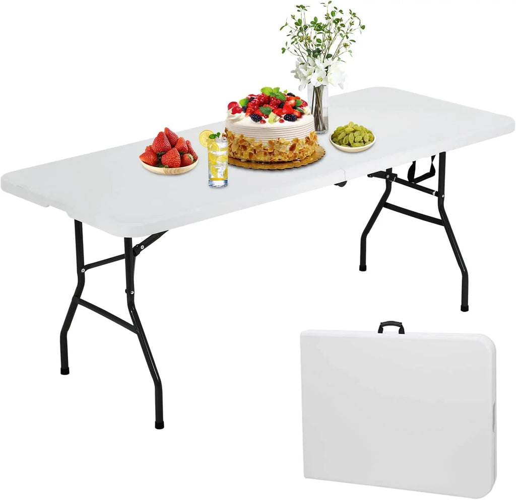 6ft Folding Plastic Table with Carrying Handle S6984