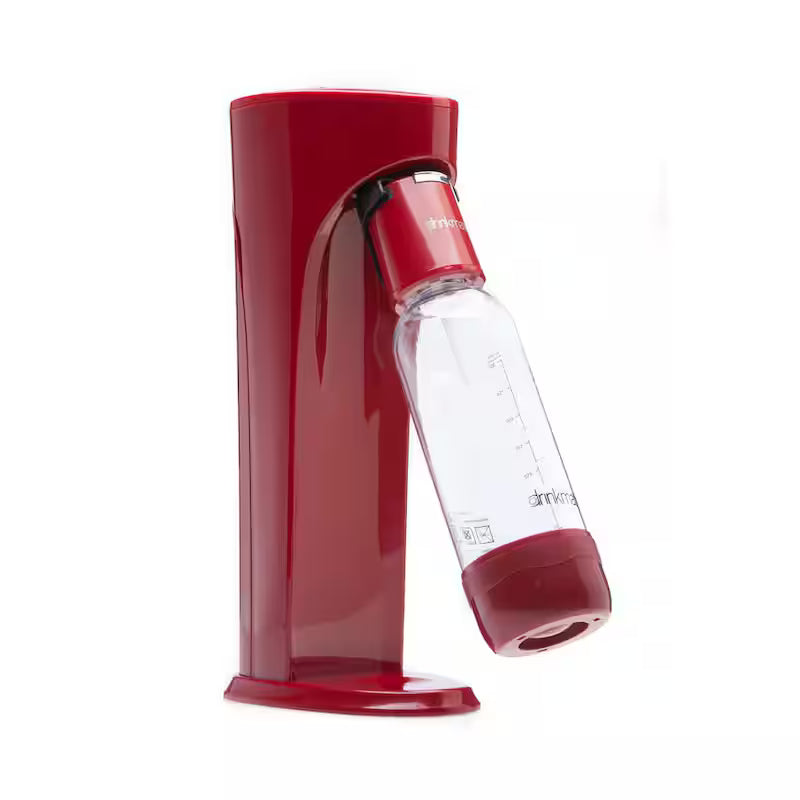 Red Sparkling Water and Soda Maker Machine with 60L CO2 Cartridge and 1L Bottle H705165