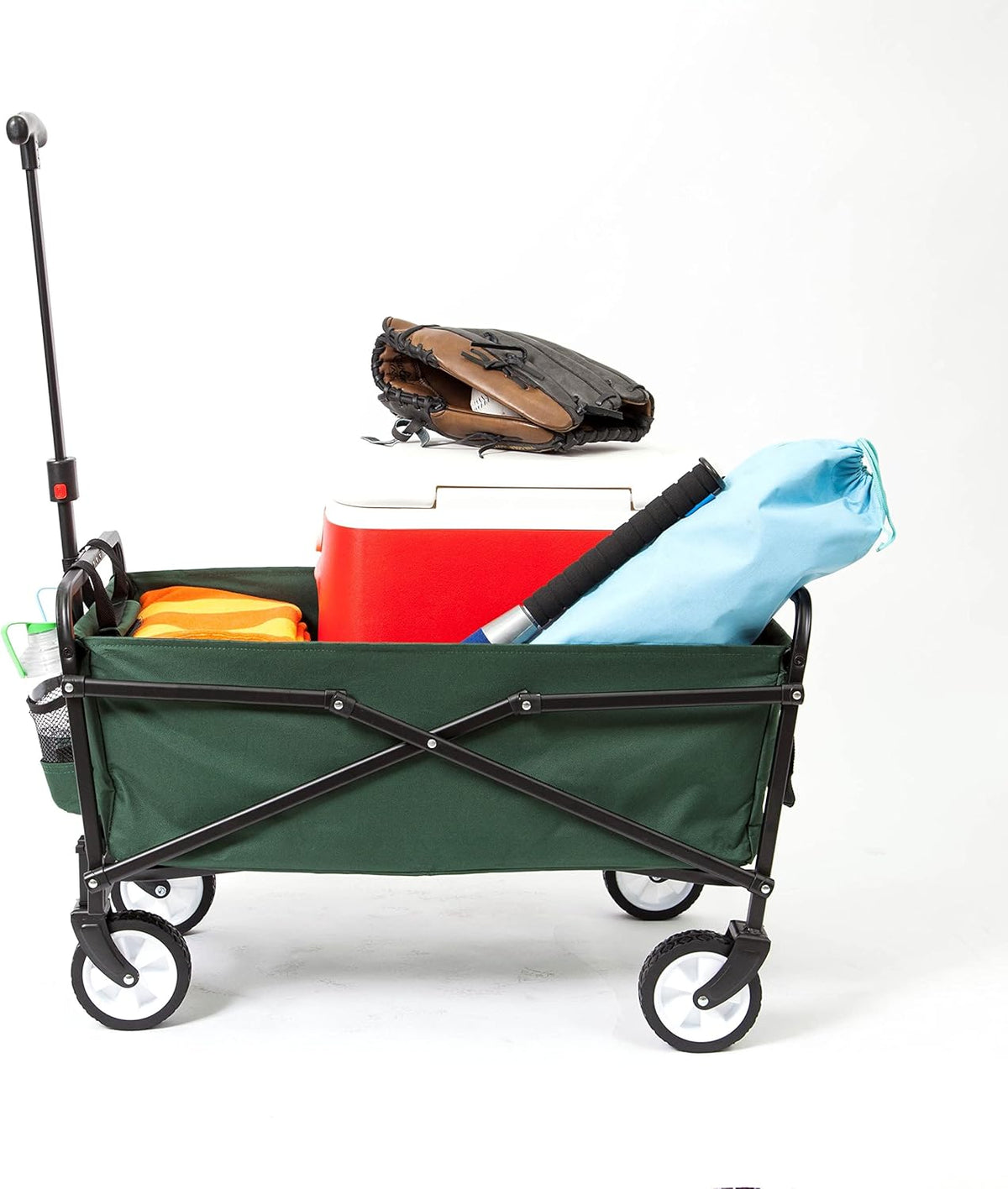 Lightweight Steel Frame Folding Utility Wagon Cart with Pockets L7566