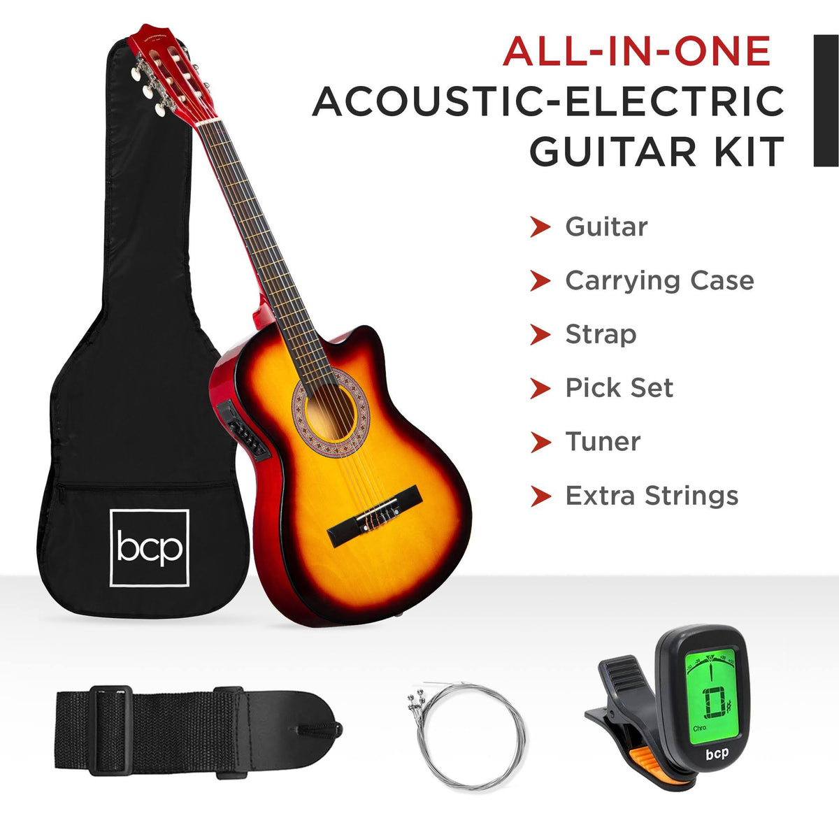 38in All Wood Cutaway Acoustic Electric Guitar D19811