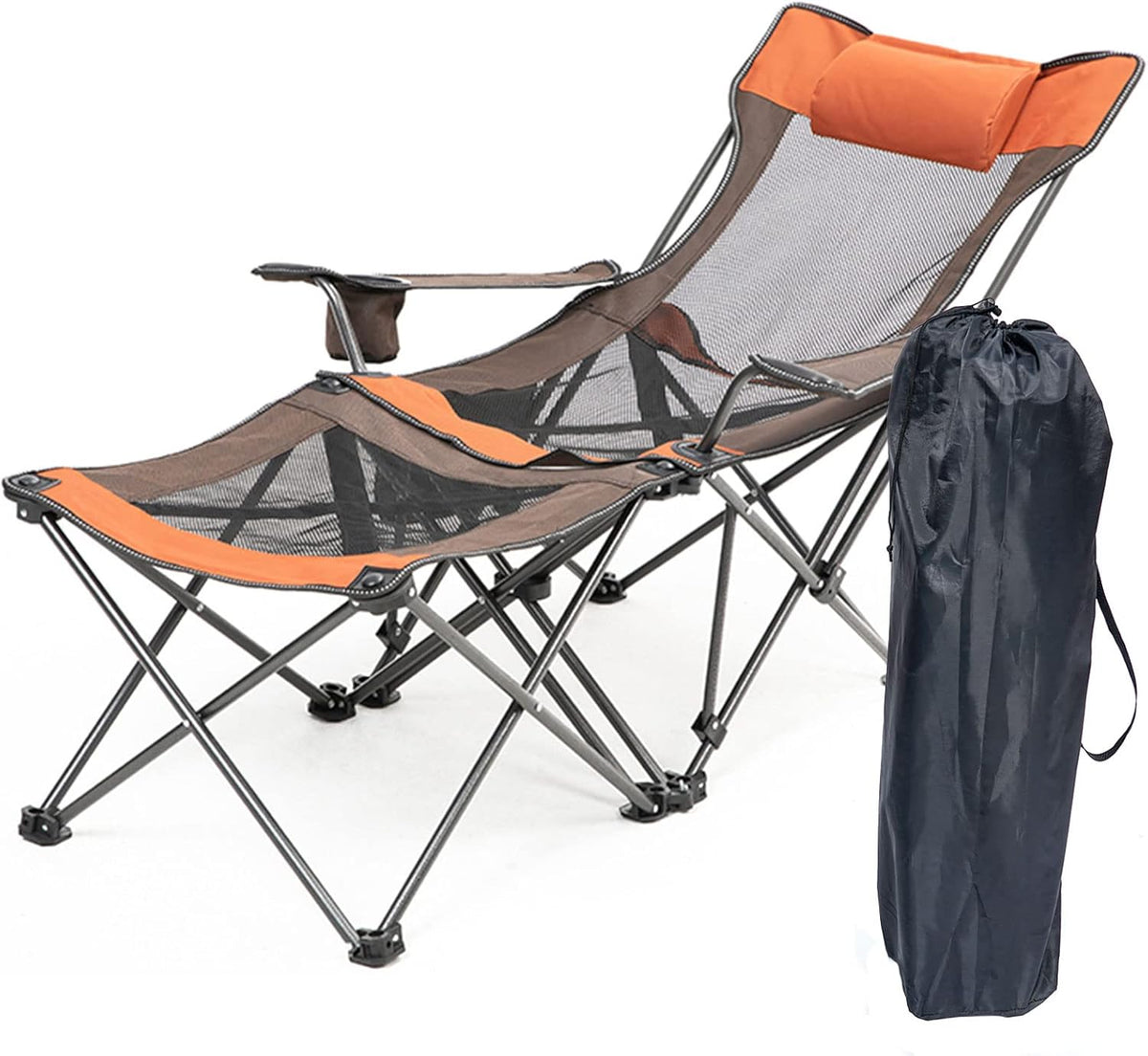 Folding Reclining Camping Chair with Footrest O6611