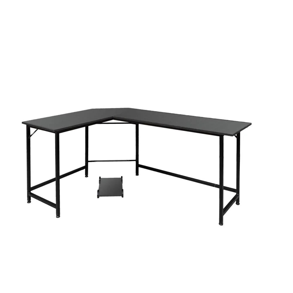 Black L-Shaped Computer Desk I48312