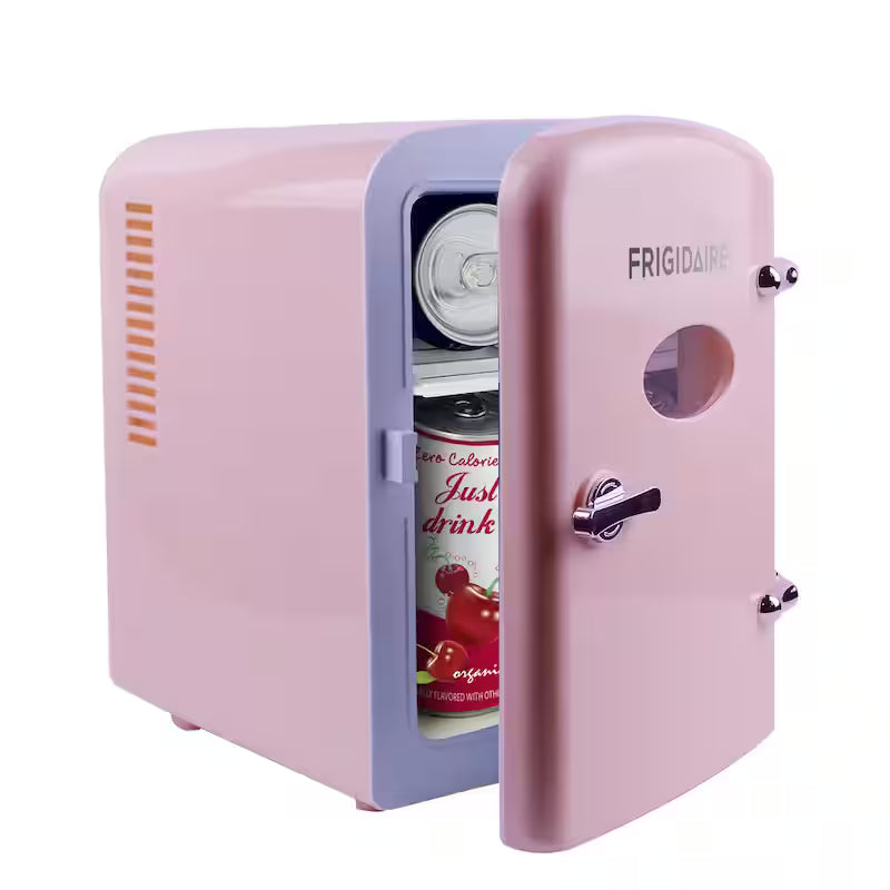 Pink 6-Can Retro Mini Fridge J6867