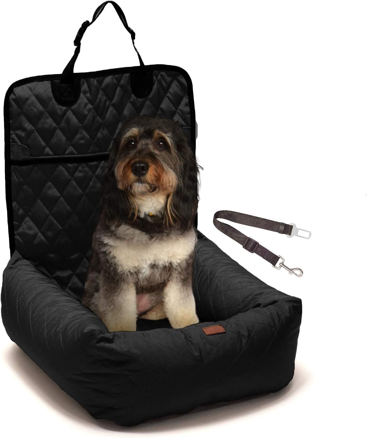 2-in-1 Water Resistant Dog Car Booster Seat with Pet Seat Belt Leash J72098