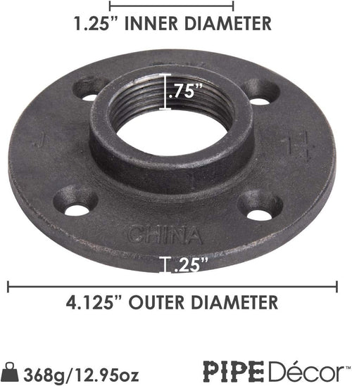 1-1/4 Malleable Cast Iron Floor Flange 4 Pack M70324