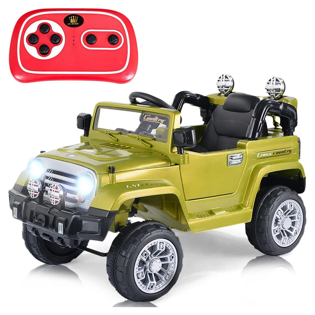 12V Kids Ride On Truck with LED Lights Green Q87682