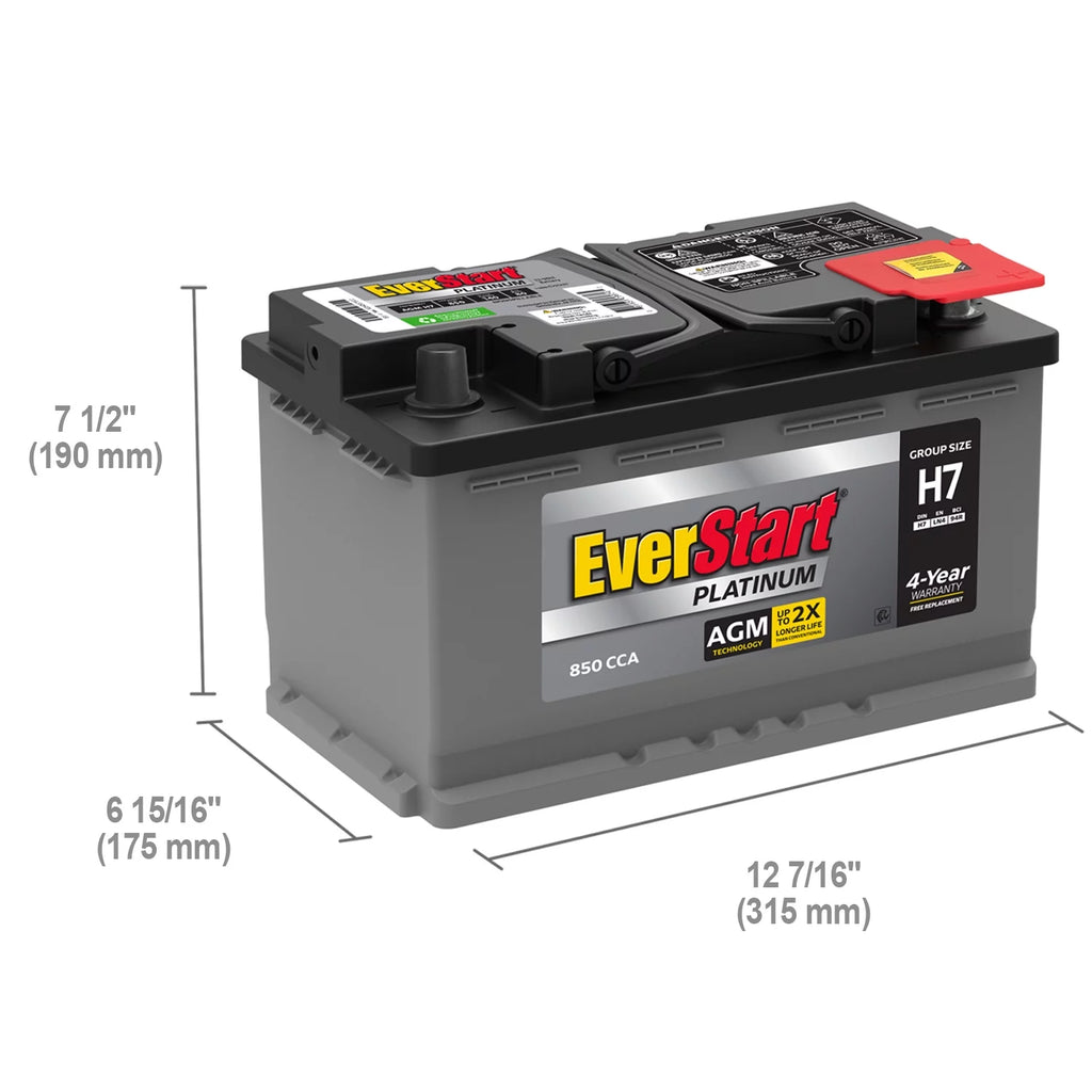 AGM Automotive Battery Group Size H7 12 Volt 800 CCA E953