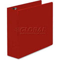 D-Ring Binder, 3x22 Capacity, 8-1/2 x 11, Red R402