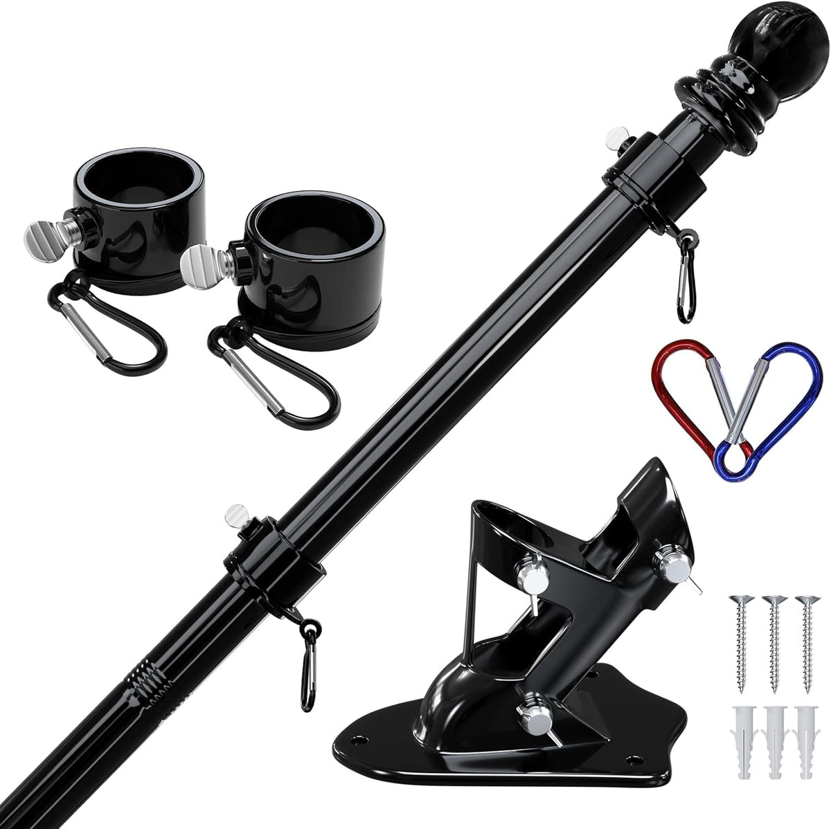6 FT Stainless Steel Flag Pole Kit with Bracket R61949