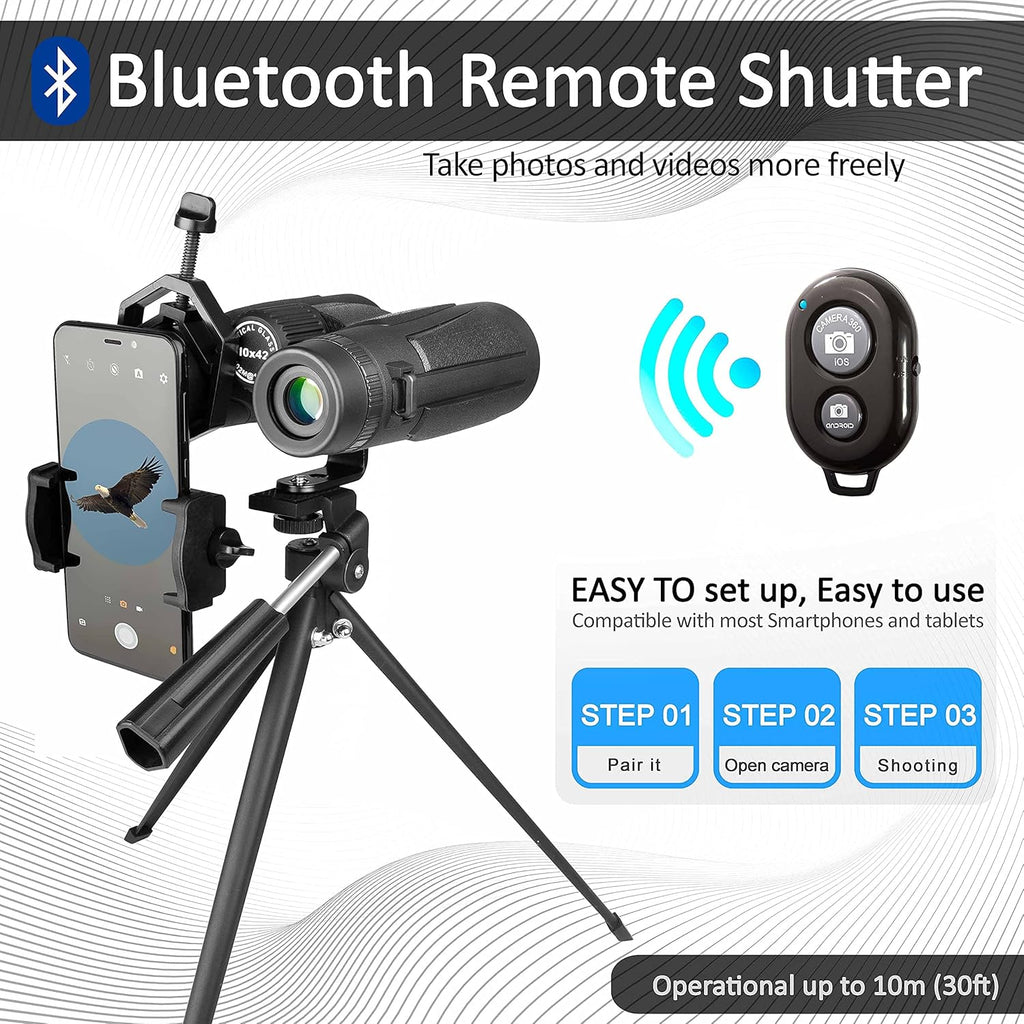 10x42 Waterproof Binoculars with Tripod and Smartphone Adapter D956241