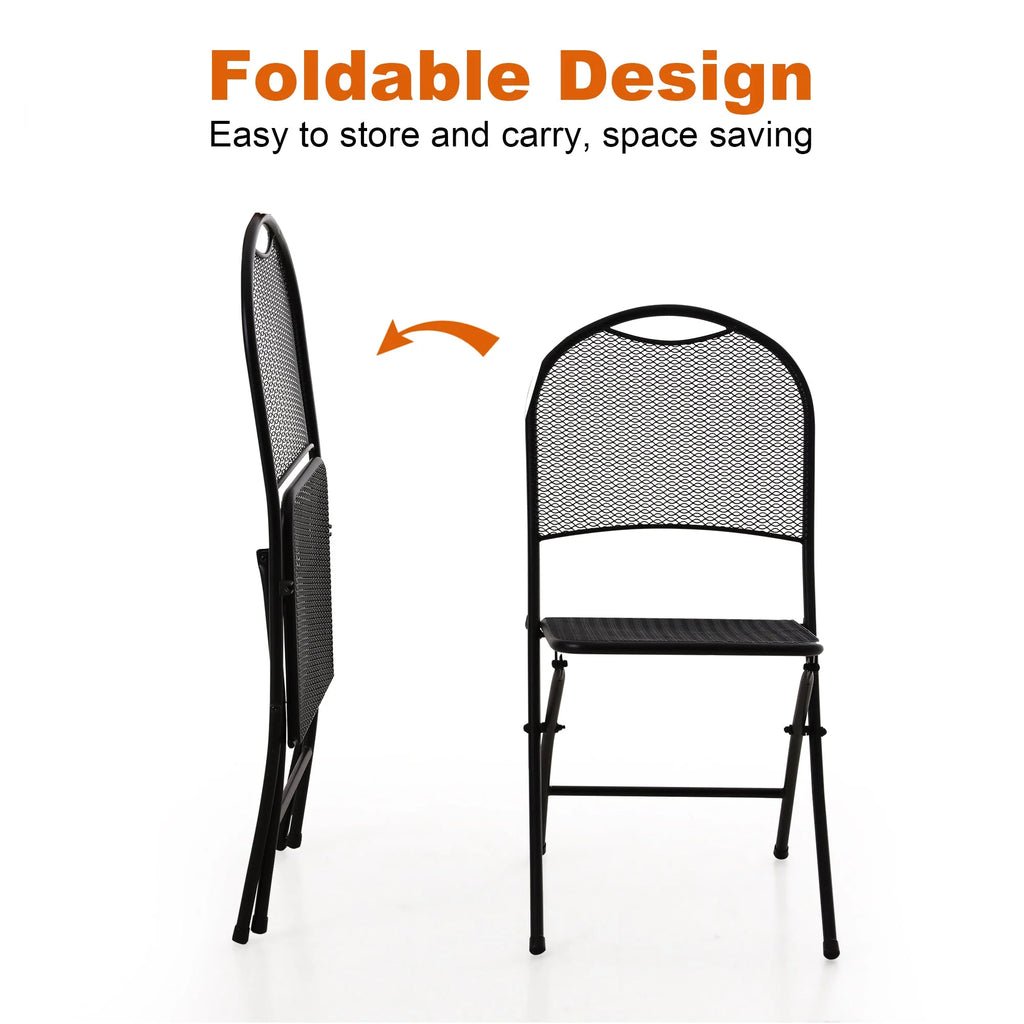 3 Pieces Metal Folding Bistro Set S660992