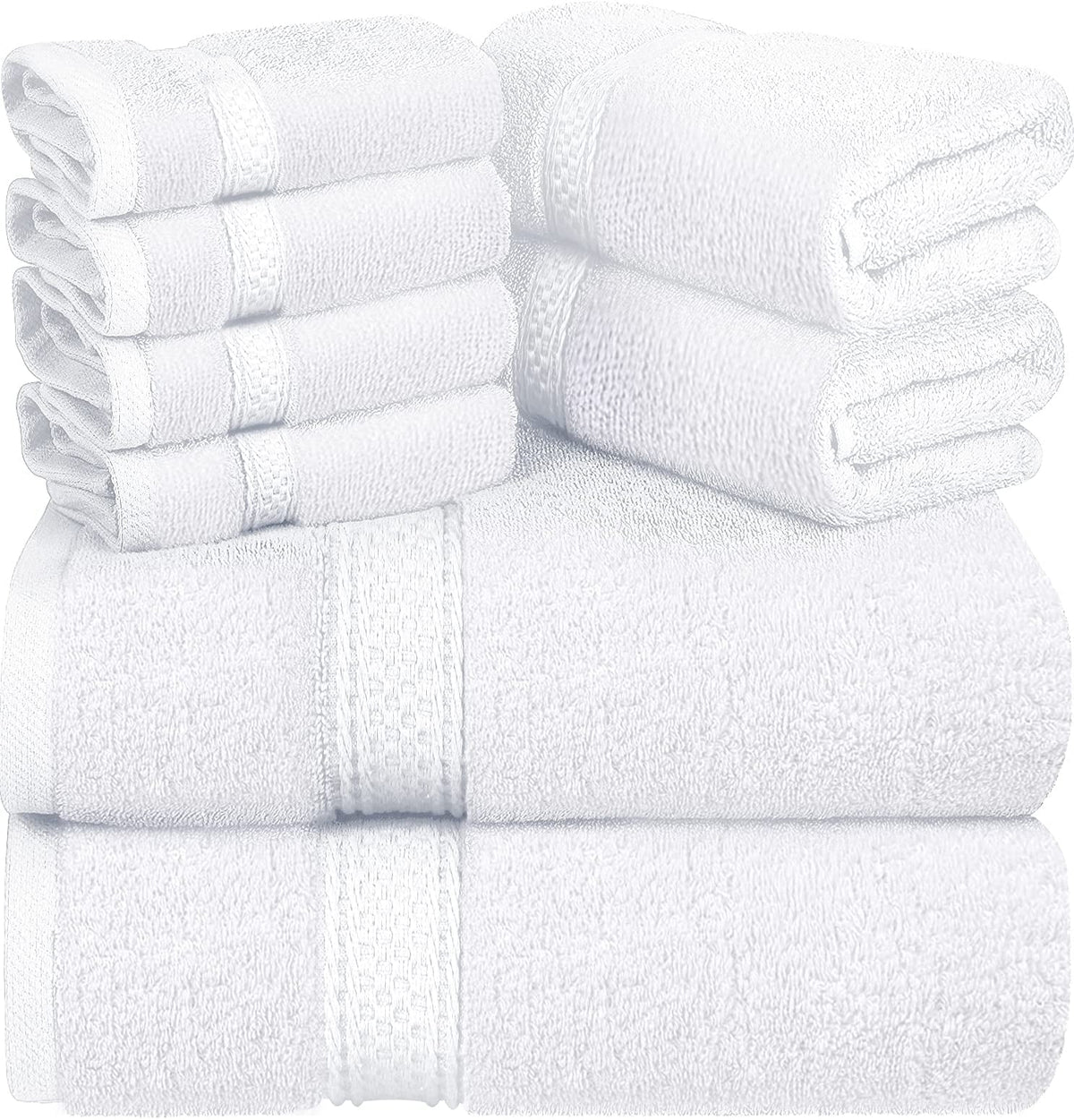 8 Piece Beige 650 GSM 100% Cotton Bath Towels Set W593