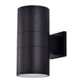 2-Light Matte Black Cylinder Outdoor Wall Lantern Sconce A792