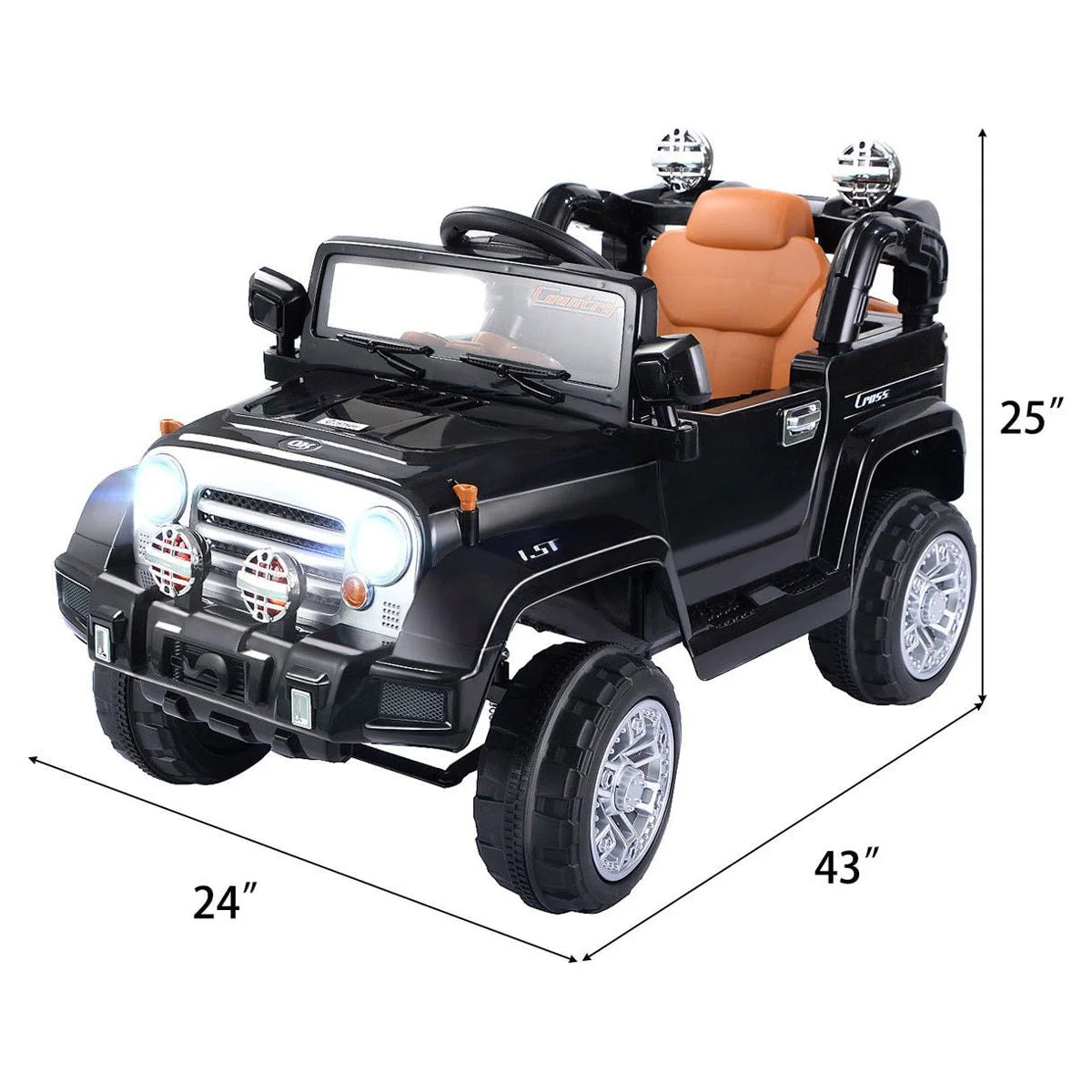 12V Kids Ride On Truck with LED Lights Green Q87682
