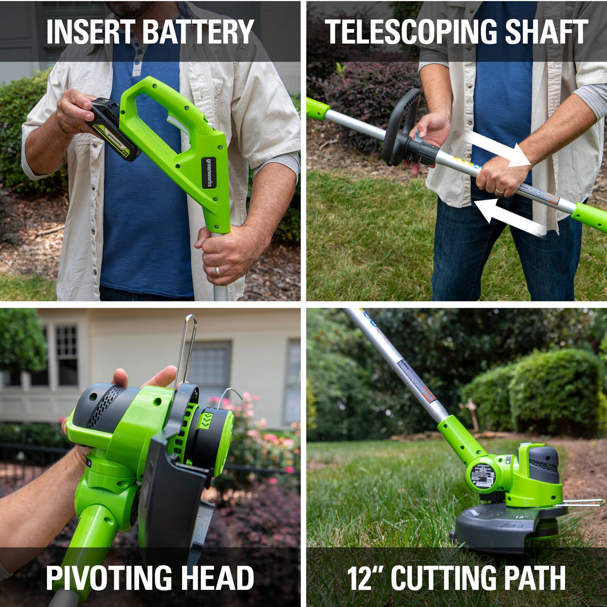 24V 12 inch Cordless String Trimmer/Edger with 2.0 Ah Battery and Charger G743289