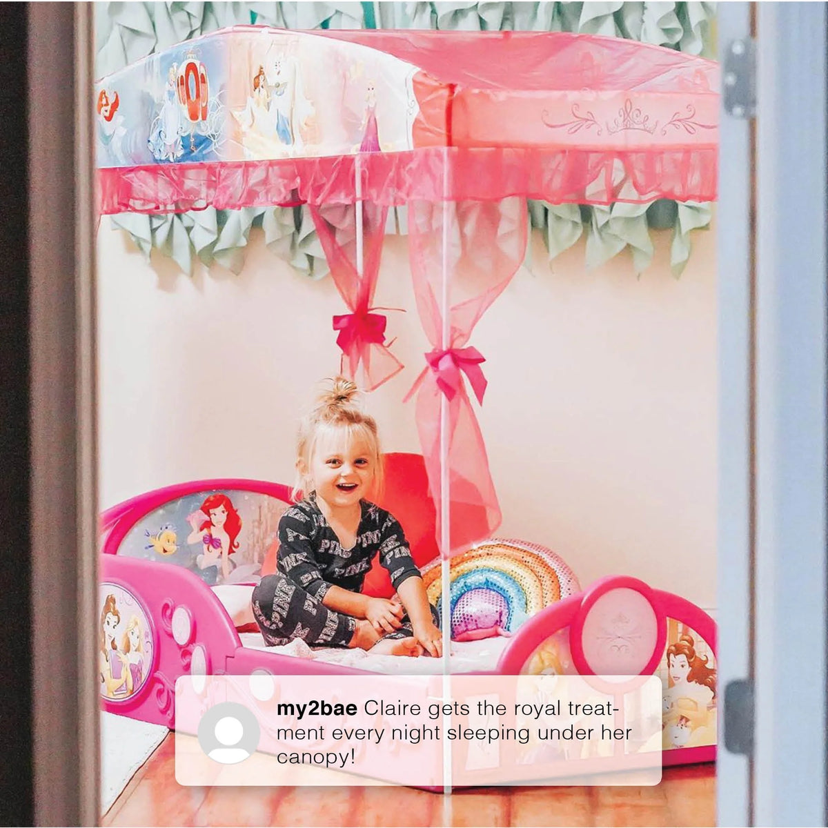 Pink Kids Plastic Storage Toddler Bed V61743