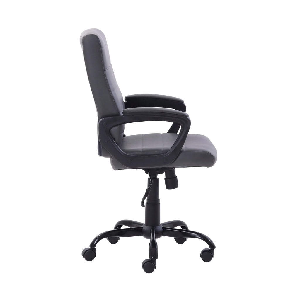 Gray Bonded Leather Mid-Back Office Chair A8431