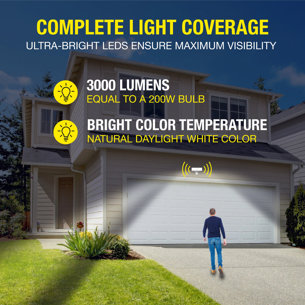 2 Head Solar Security Light 3000 Lumens O893