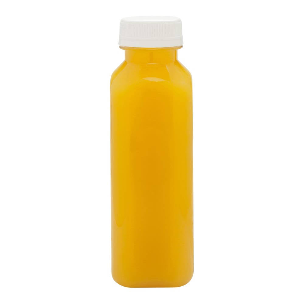 12-oz Square Plastic Juice Bottles with Safety Cap V110303
