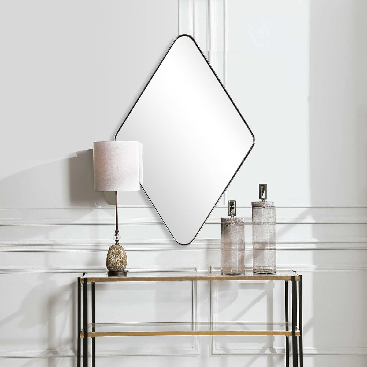 24x36 Inch Black Antique Wall Mirror G4179
