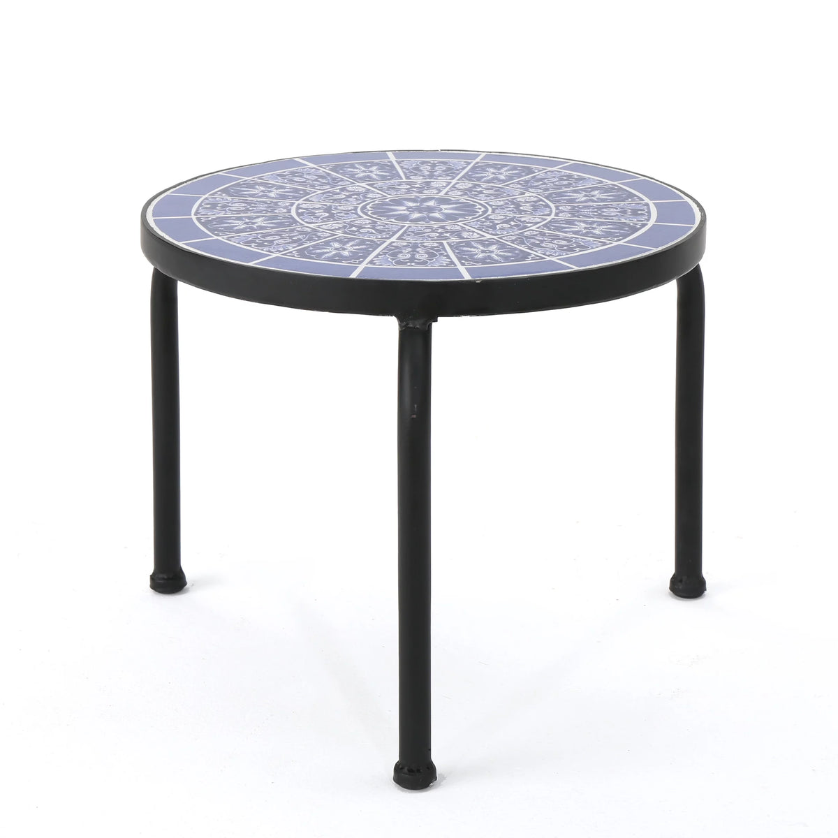 Outdoor Ceramic Tile Side Table with Iron Frame Z10292