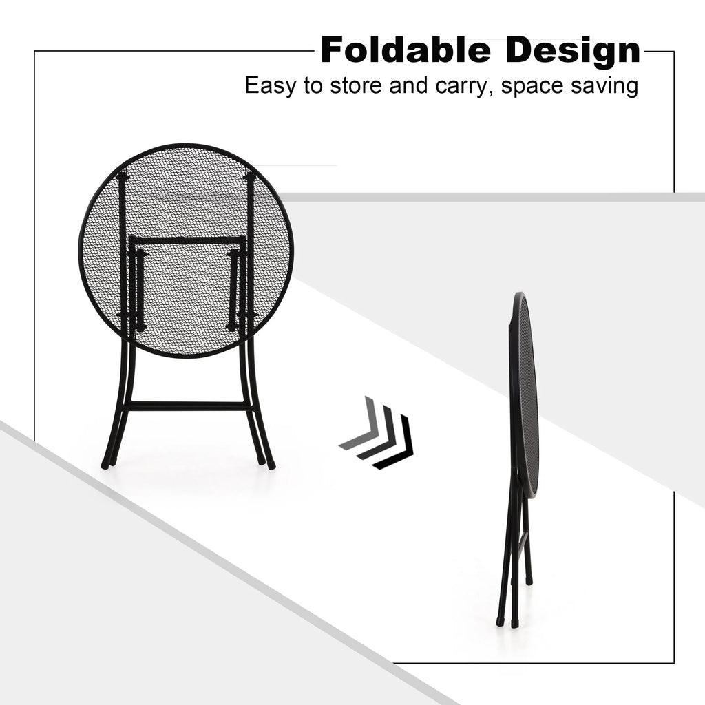 3 Pieces Metal Folding Bistro Set S660992