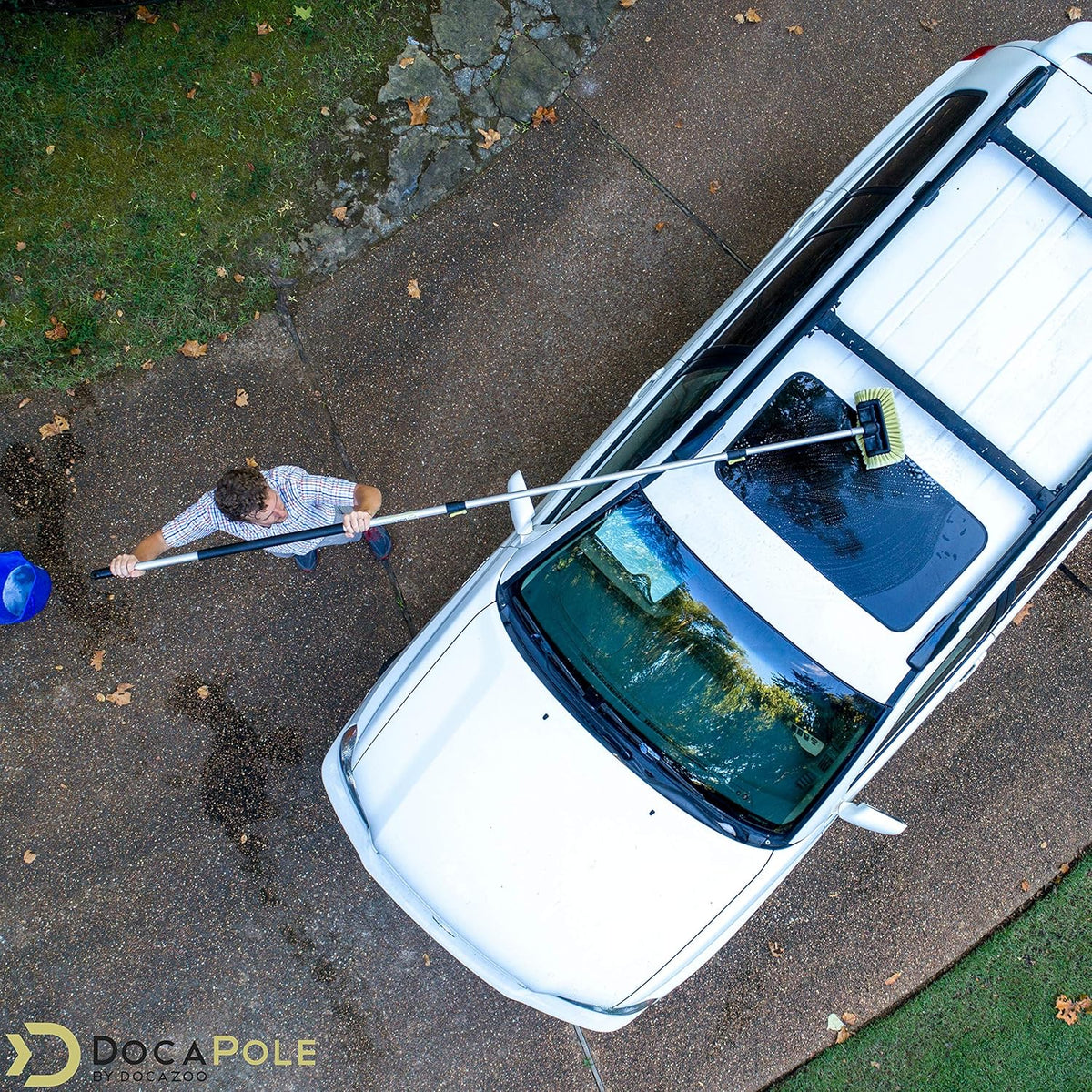 Car Cleaning Kit with Soft Car Wash Brush, Squeegee, Mitt, Microfiber Cleaning Head & Extension Pole I4555