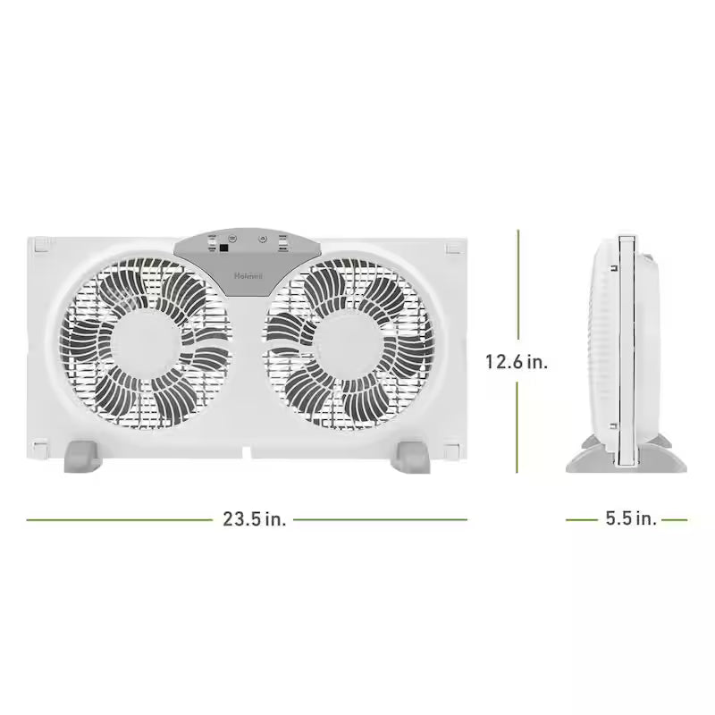White 3-Speed Digital Window Fan with Remote Control Y6741