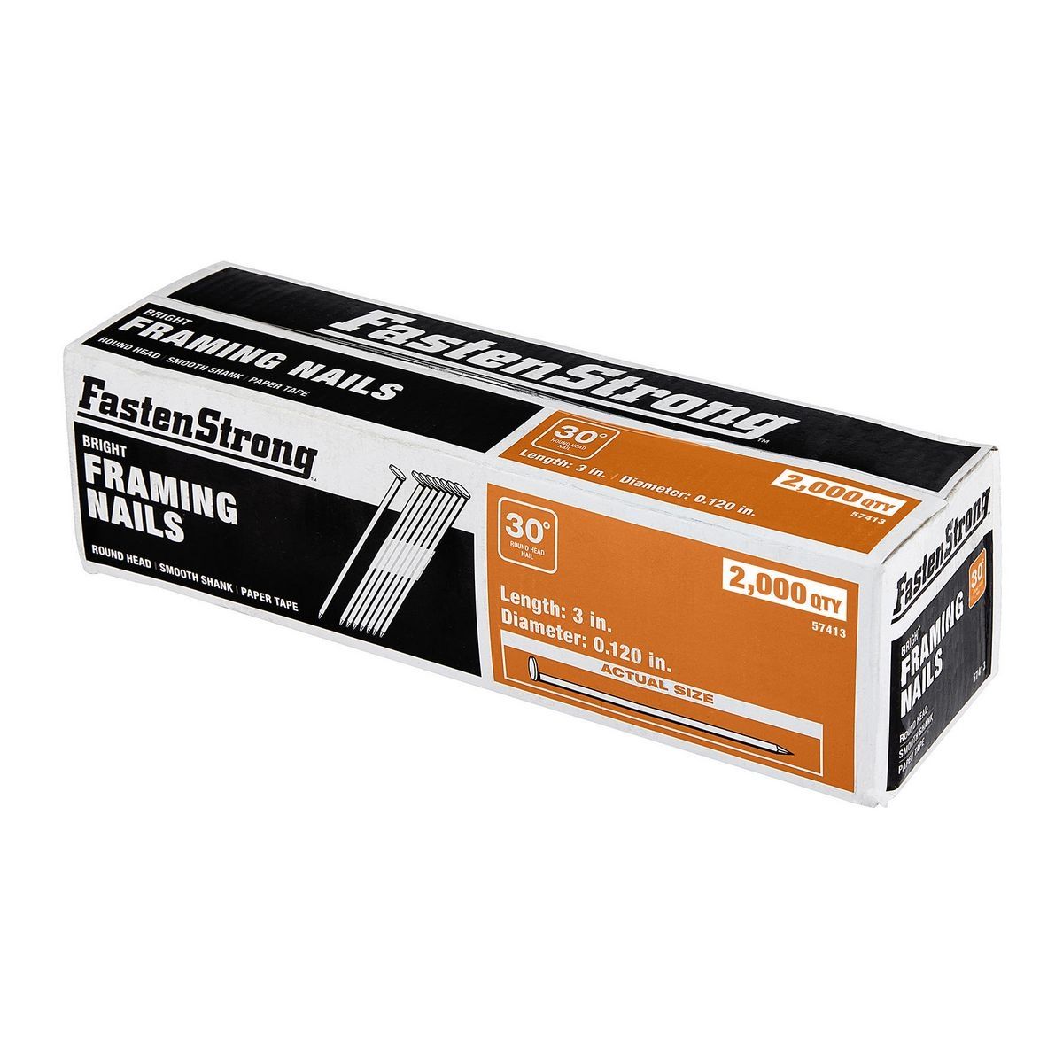 3 in. Bright Framing Nails, 2000 Pack H47653